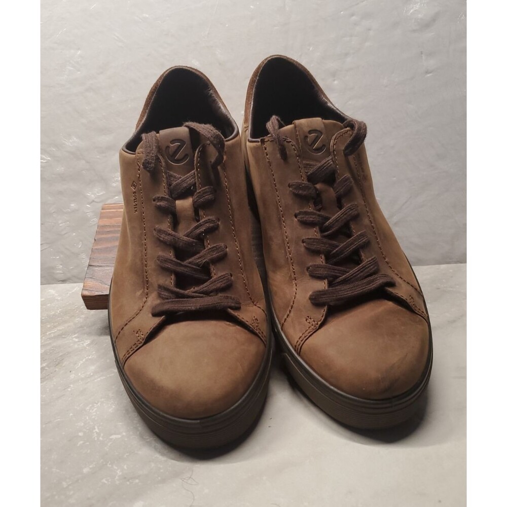 ECCO Street Tray Leather Sneakers Gore-Tex Men 40 US 6 6.5 Brown Low Top